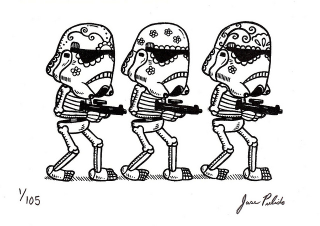 Illustration for article titled Scifi and fantasy characters shed their skin for the Day of the Dead